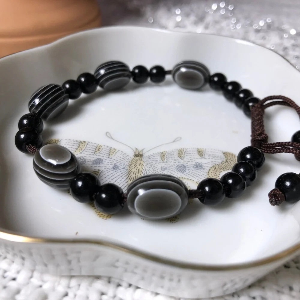 Glass bead art bead‎ adjustable bracelet - Picture 2 of 5